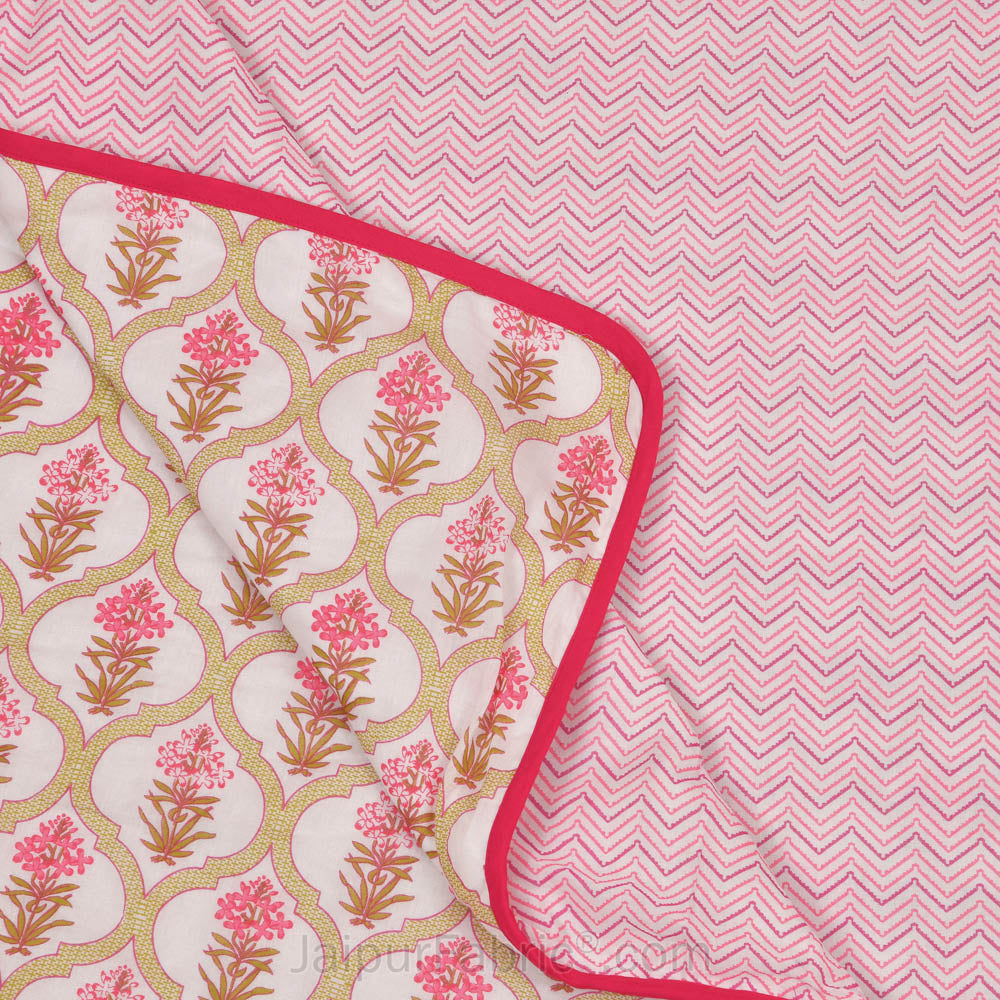 Jaal Darbar Pink Single Bed Dohar Blanket